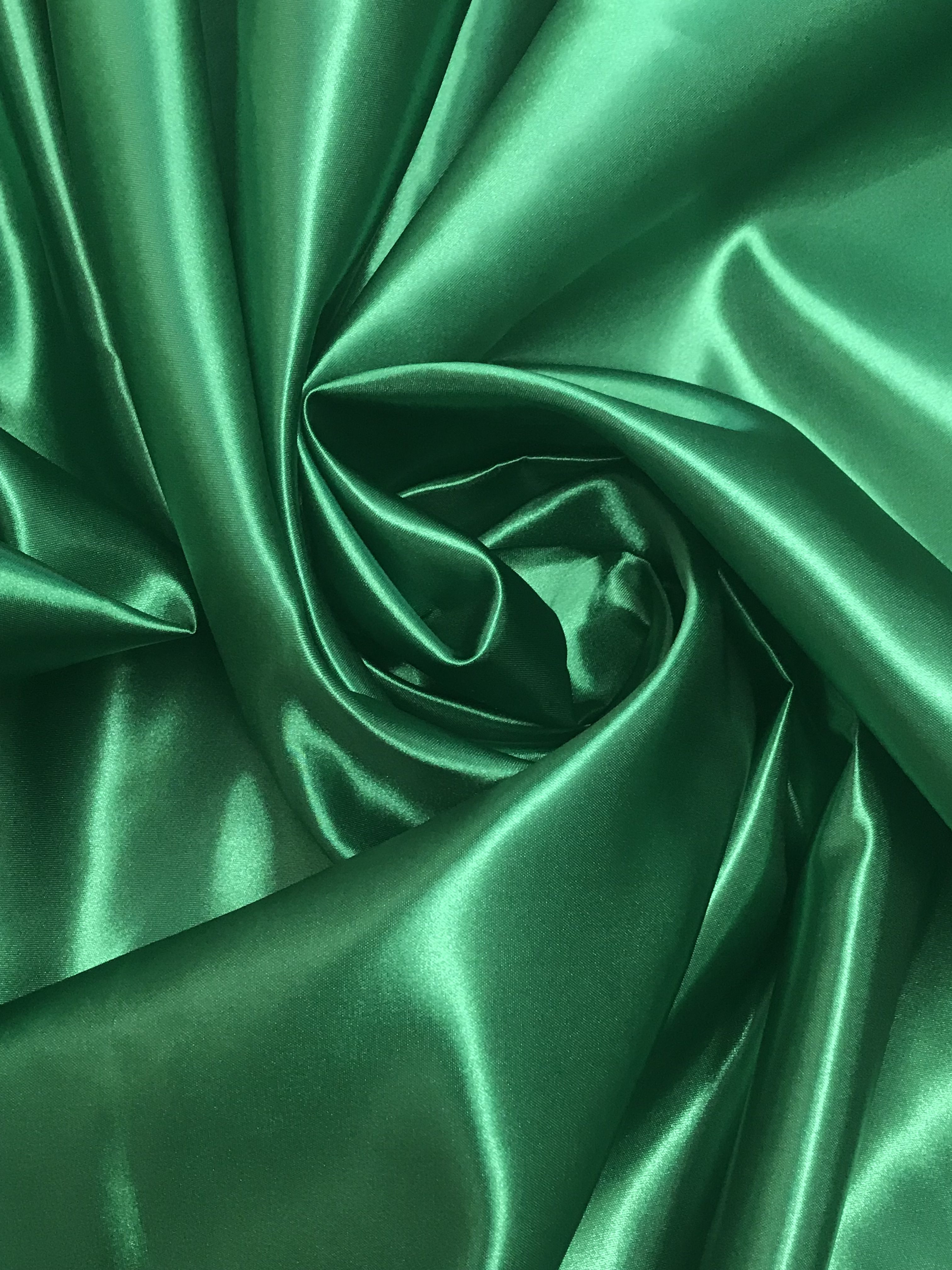 Kelly Green Silky Stretch Satin