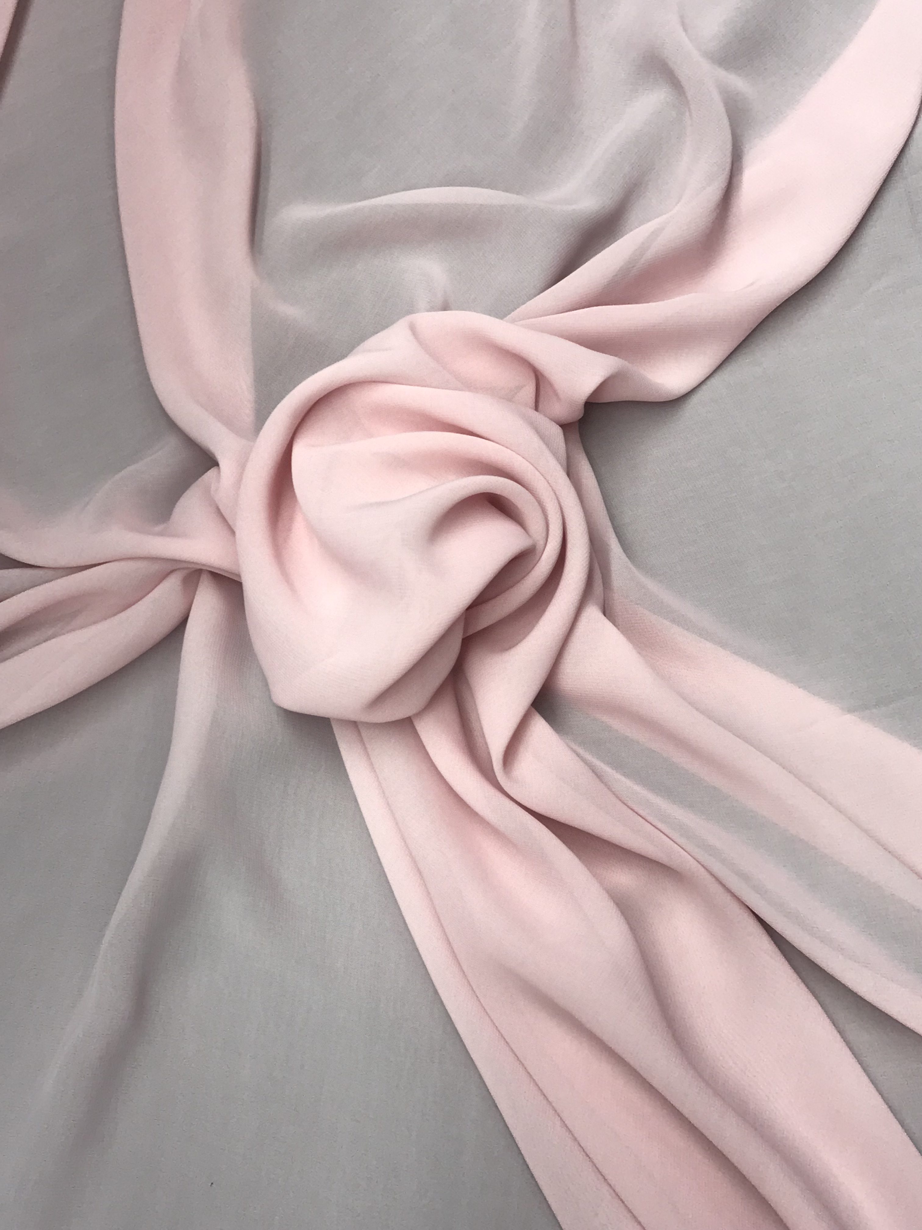 Dusty Rose) - LANSITINA Solid Colour Sheer Chiffon Fabric by The